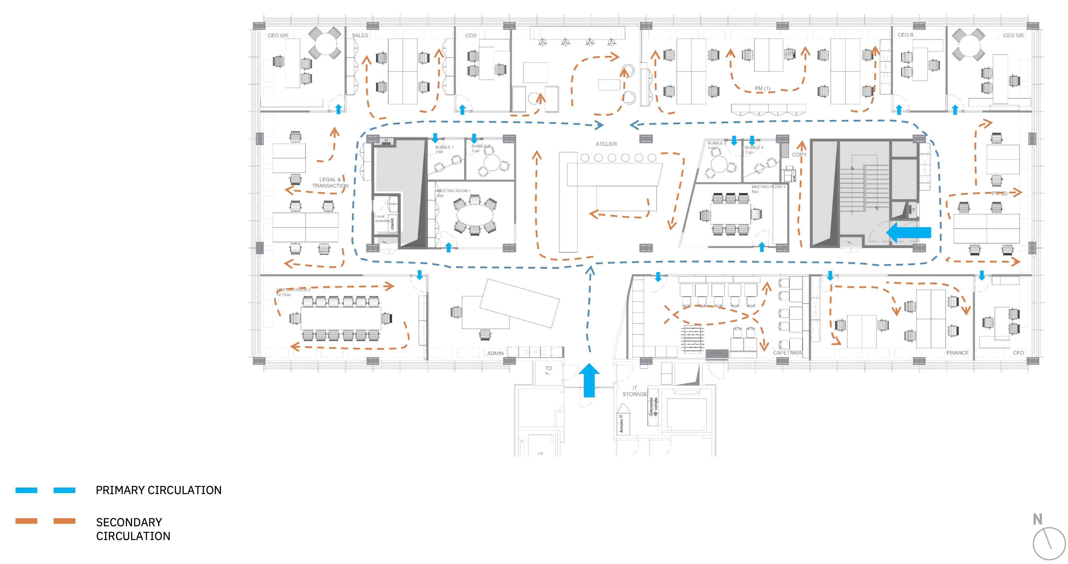 Circulation plan of the Eaglestone office